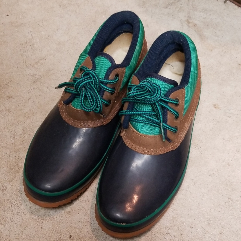 WOODSTOCK Sorority Rain Duck Boots Teal Blue EUC